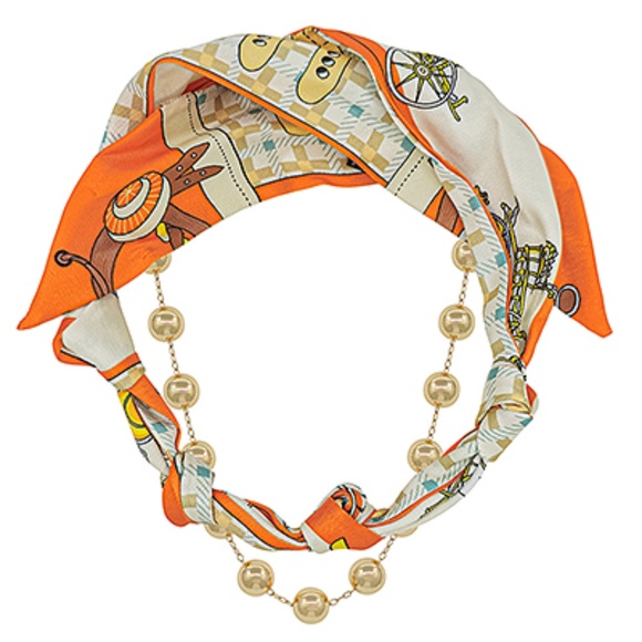 10mm CCB Chain & Scraf Dual Necklace - Picture 2 of 4